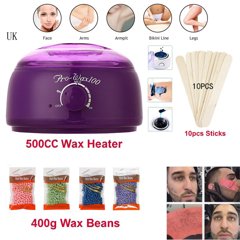 500CC Electric Wax Warmer Heater with Adjustable Temperature, Professional Hair Removal Wax Melting Machine for Paraffin Wax Beans, Salon-Quality Depilatory Tool for Home Use