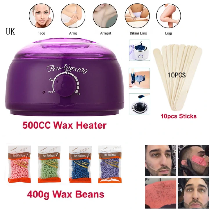 500CC Electric Wax Warmer Heater with Adjustable Temperature, Professional Hair Removal Wax Melting Machine for Paraffin Wax Beans, Salon-Quality Depilatory Tool for Home Use