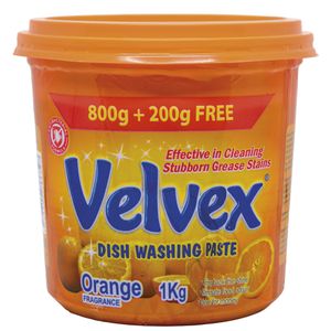 🚨 Going Fast 🚨 Velvex Dish Washing Paste 1kg – Orange Scent, Powerful Grease Remover for Sparkling Clean Dishes