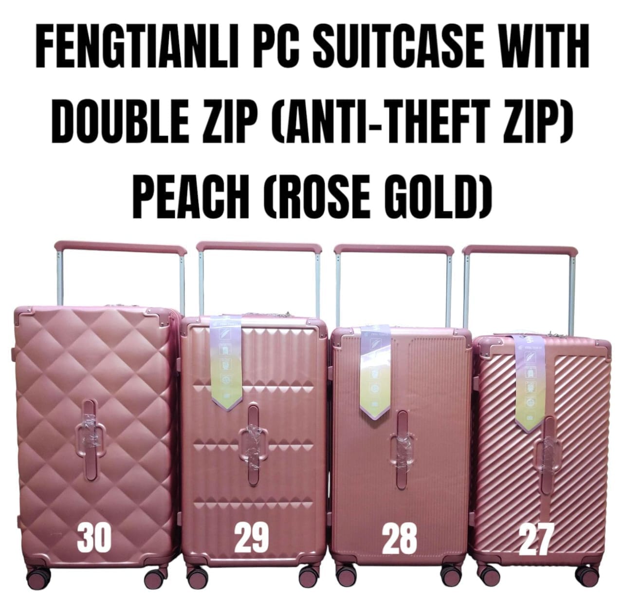 ✨ Special Offer | Fengtianli 27-Inch Premium PC Suitcase | Heavy-Duty Double Anti-Theft Zip Trolley | Unique & Classy Professional Travel Resource ✅