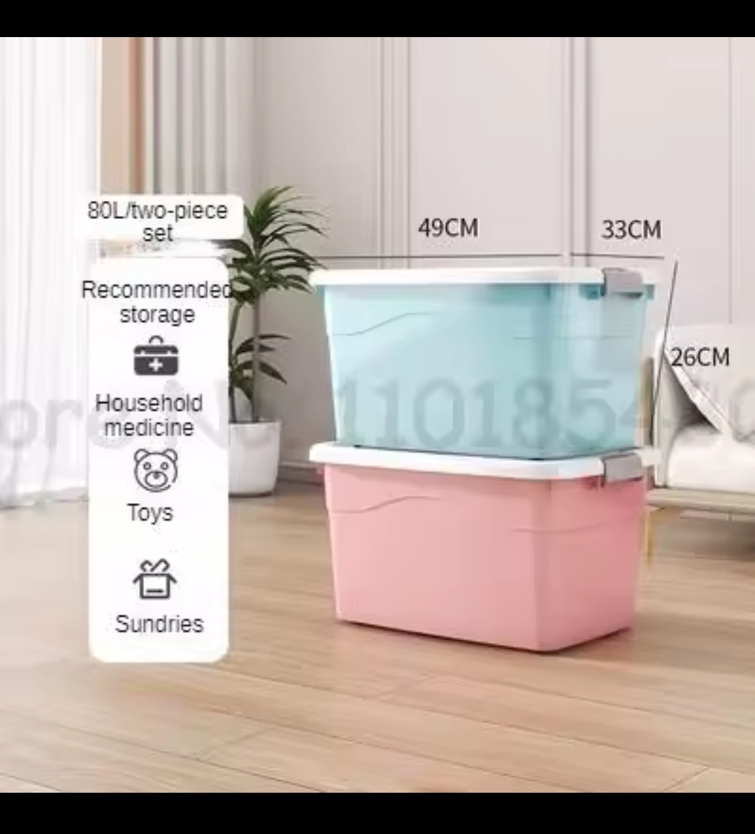 💥 HOT OFFER 💥 - 1Pc Stackable Plastic Storage Box with Wheels Large Capacity Organizer Multi-Layer Clothes Toys Storage Bin Durable High Quality