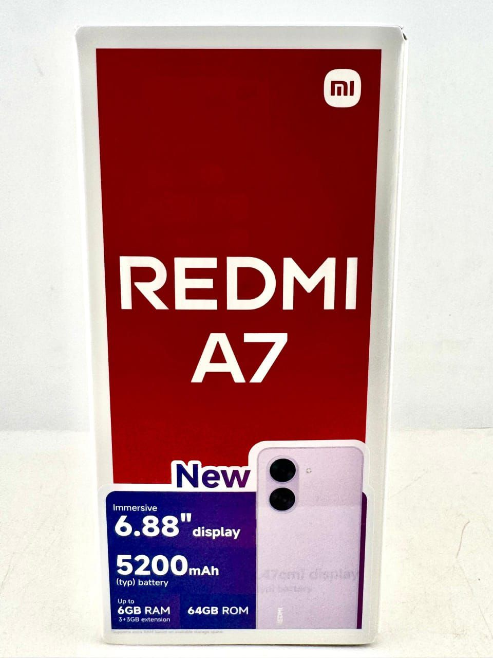 REDMI A7, 64GB ROM + 3GB RAM STORAGE, 6.88" SCREEN SIZE 13MP CAMERA +8MP SELFIE 5200mAh BATTERY 15W FAST CHARGING , ANDROID 15, IPS LCD, 120Hz, Unisoc T7250, SIDE MOUNTED FINGERPRINT SMARTPHONE
