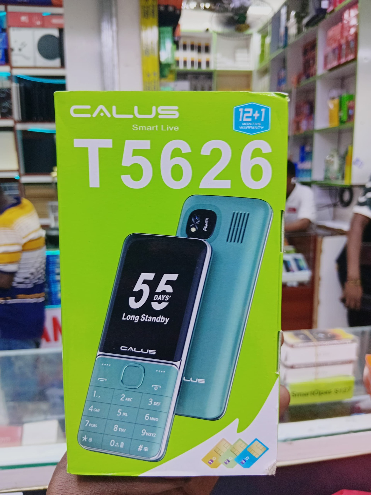 CALUS T5626 TRIPLE SIM CARD KABAMBE PHONE 2500mAh Battery capacity BIG BATTERY 2.8" BIG SCREEN DISPLAY 32MB+ 32MB MEMORY WITH WIRELESS FM , DUAL TORCH LIGHTCAMERA AND FUN GAMES KABAMBE/ FEATURED PHONE