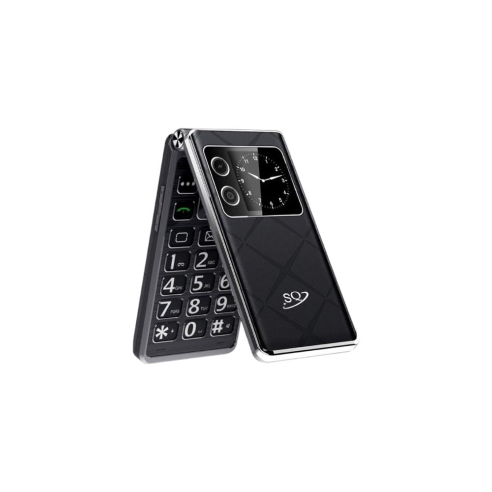 SQ SQ600 FLIP Phone 2300mAh battery capacity 2.8" SECONDARY SCREEN DUAL SIM CARD PHONE button mobile phone WITH Bluetooth connectivity super flashlight ,super speaker, camera FEATURED PHONE