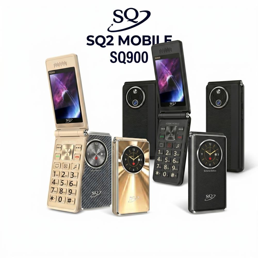 SQ SQ900 FLIP Phone 2300mAh battery capacity 2.8" SECONDARY SCREEN DUAL SIM CARD PHONE button mobile phone WITH Bluetooth connectivity super flashlight ,super speaker, camera FEATURED PHONE