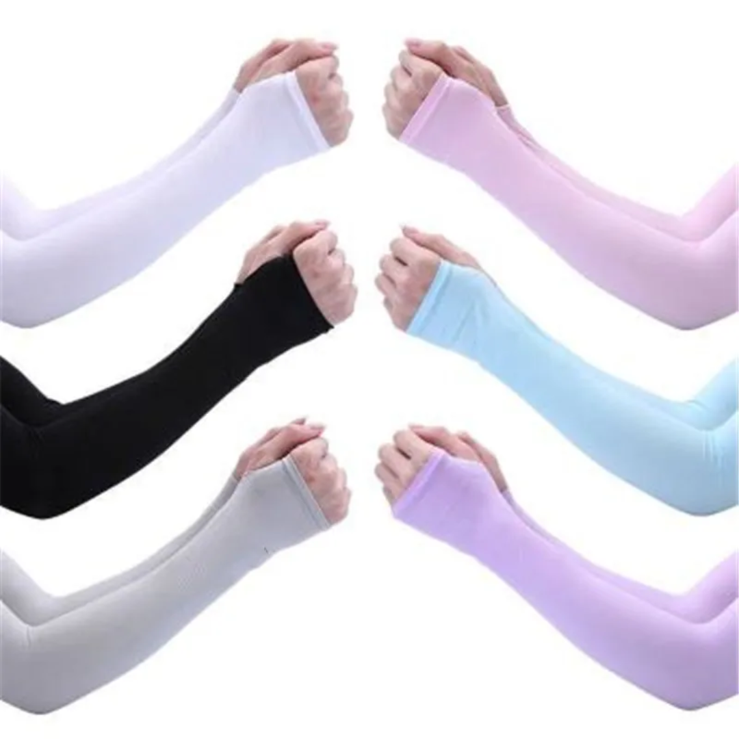fashion uv arm sleeves unisex dribing sunscreen outdoor ice silk uv hand protector gloves