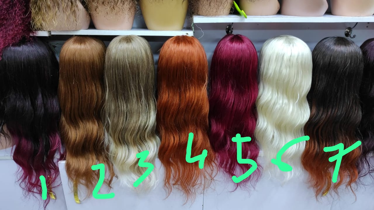 fashion full frontal lace wig/Deep/ full frontal semi human wig