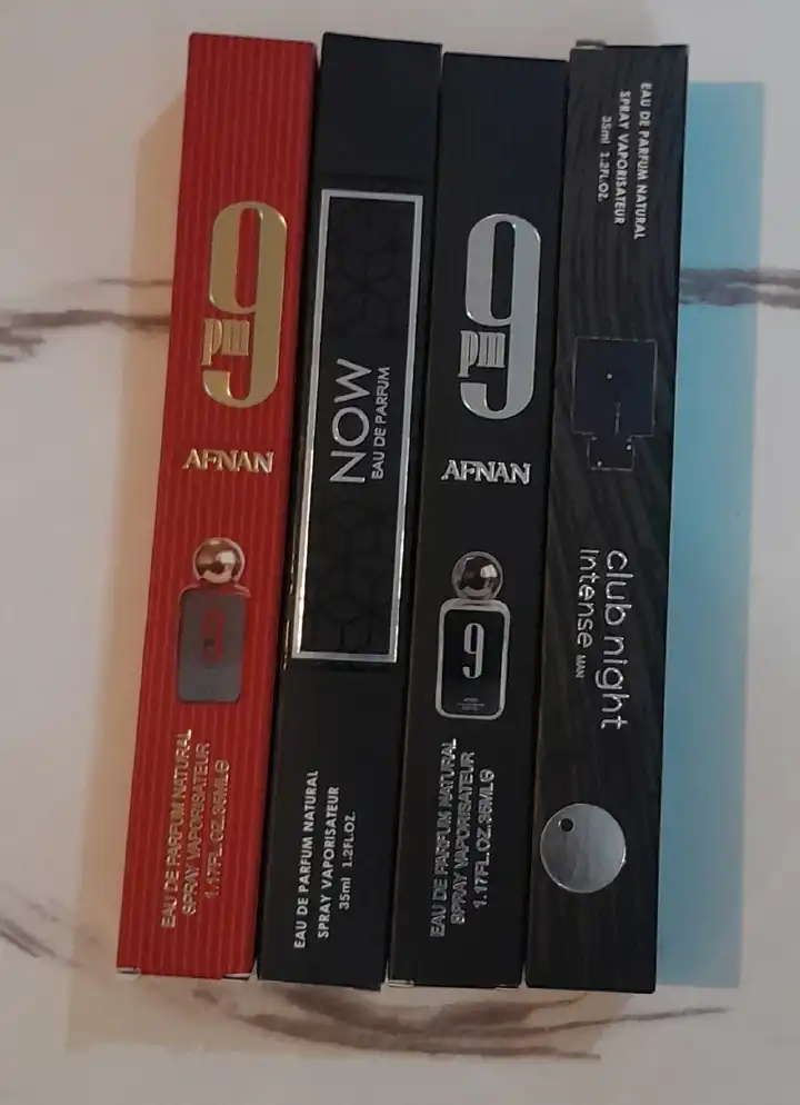 9pm AFNAN BLACK + 9pm REBEL +NOW RAVE FOR MEN + CLUB DE NUIT INTENSE MAN PERFUME 35ML EACH
