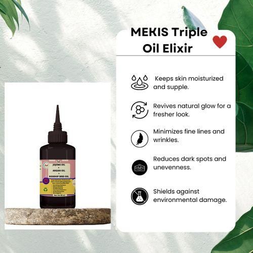 Mekis Mekis Jojoba, Argan & Rosehip Seed Oil Blend - Hydrating Oil for All Skin Types - 60 ml