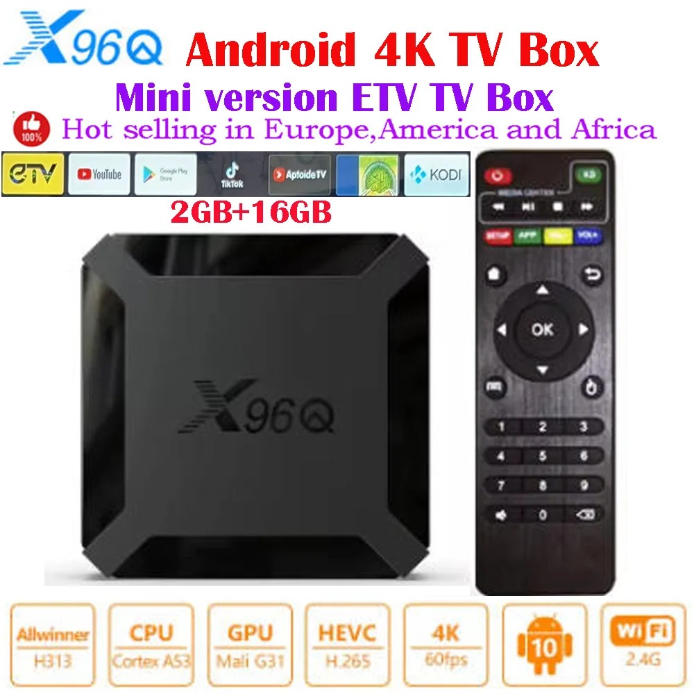 X96Q Clearer TV Box Android 14.0 4K Allwinner H313 Quad Core 2.4G Wifi Google Player Youtube Media Player X96 Smart Set Top Box