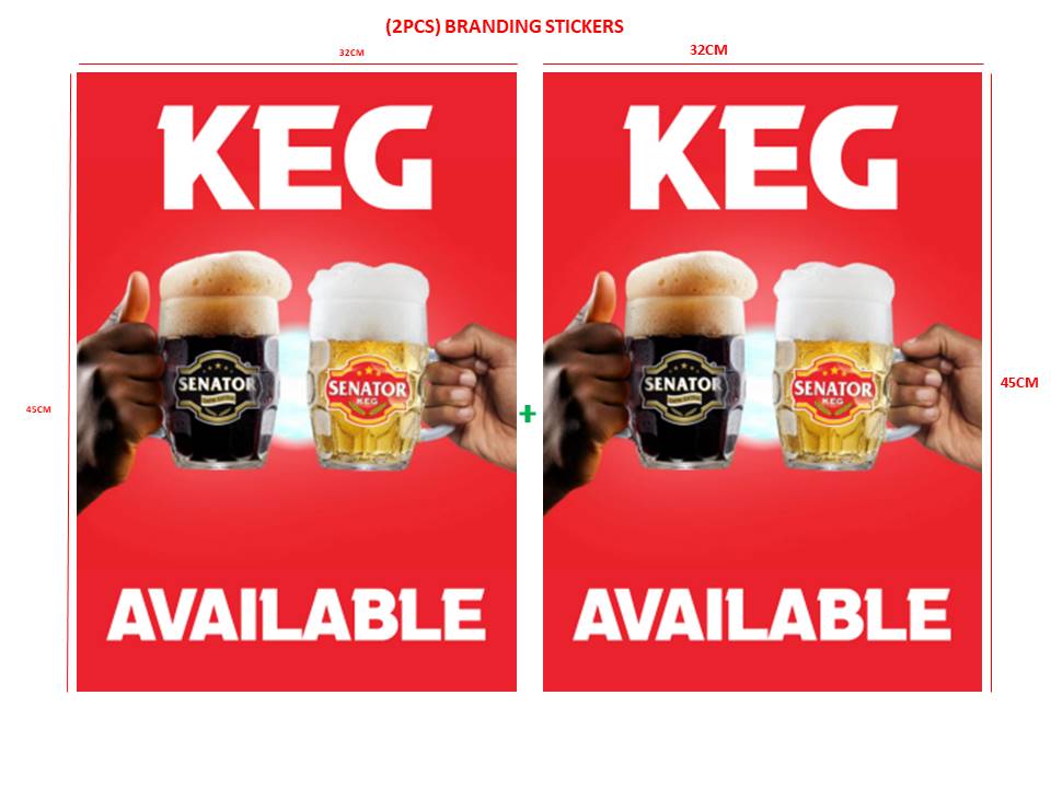 1 Keg Pump+ 2 Jugs +6mugs 300ml +6mugs 500ml  + 2 Stickers for Branding + 1 tot measure (wall mounted) + 40pcs shots tumbler glass