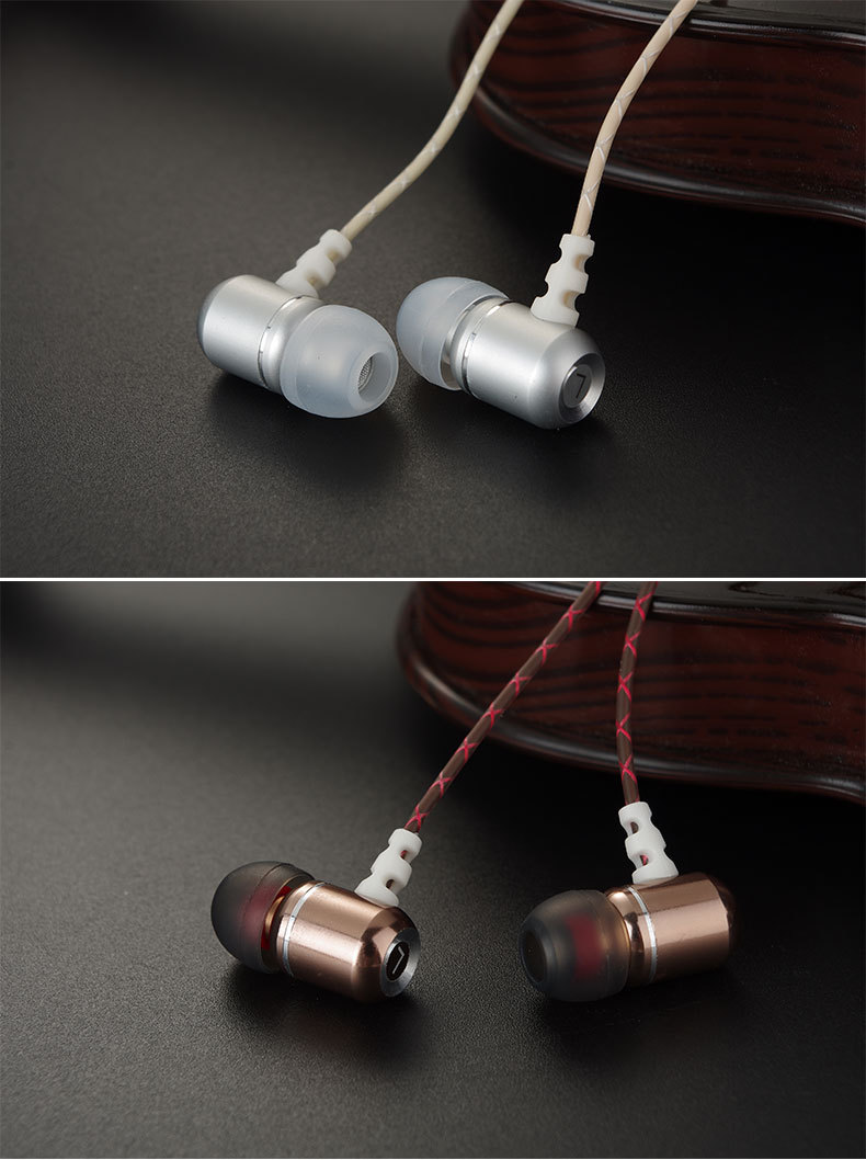 Sports Running In-ear Earphone Metal Heavy Bass Earphones Noise Cancelling Earbud for phone Cmputer
