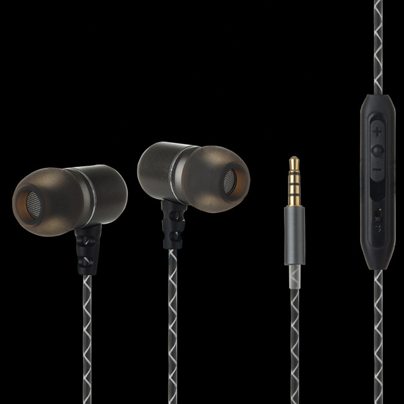 Sports Running In-ear Earphone Metal Heavy Bass Earphones Noise Cancelling Earbud for phone Cmputer