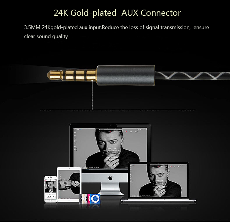 Sports Running In-ear Earphone Metal Heavy Bass Earphones Noise Cancelling Earbud for phone Cmputer