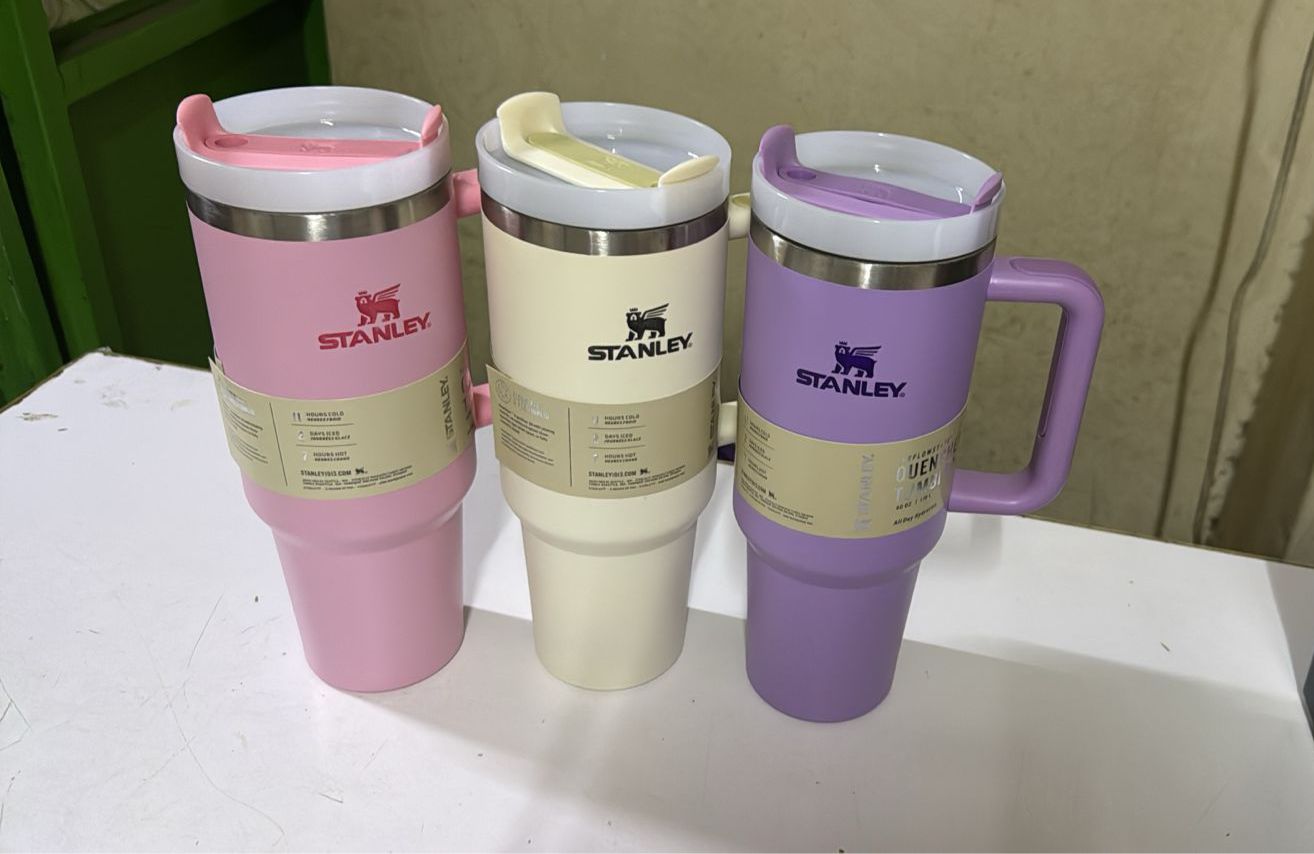Plain Color Stanley Cups (Minimalist Stanley Tumblers) – Insulated Stainless Steel Drink Cups with Handle, Straw Lid & Vacuum Heat Retention for Water, Coffee & Cold Drinks