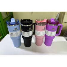 Plain Color Stanley Cups (Minimalist Stanley Tumblers) – Insulated Stainless Steel Drink Cups with Handle, Straw Lid & Vacuum Heat Retention for Water, Coffee & Cold Drinks