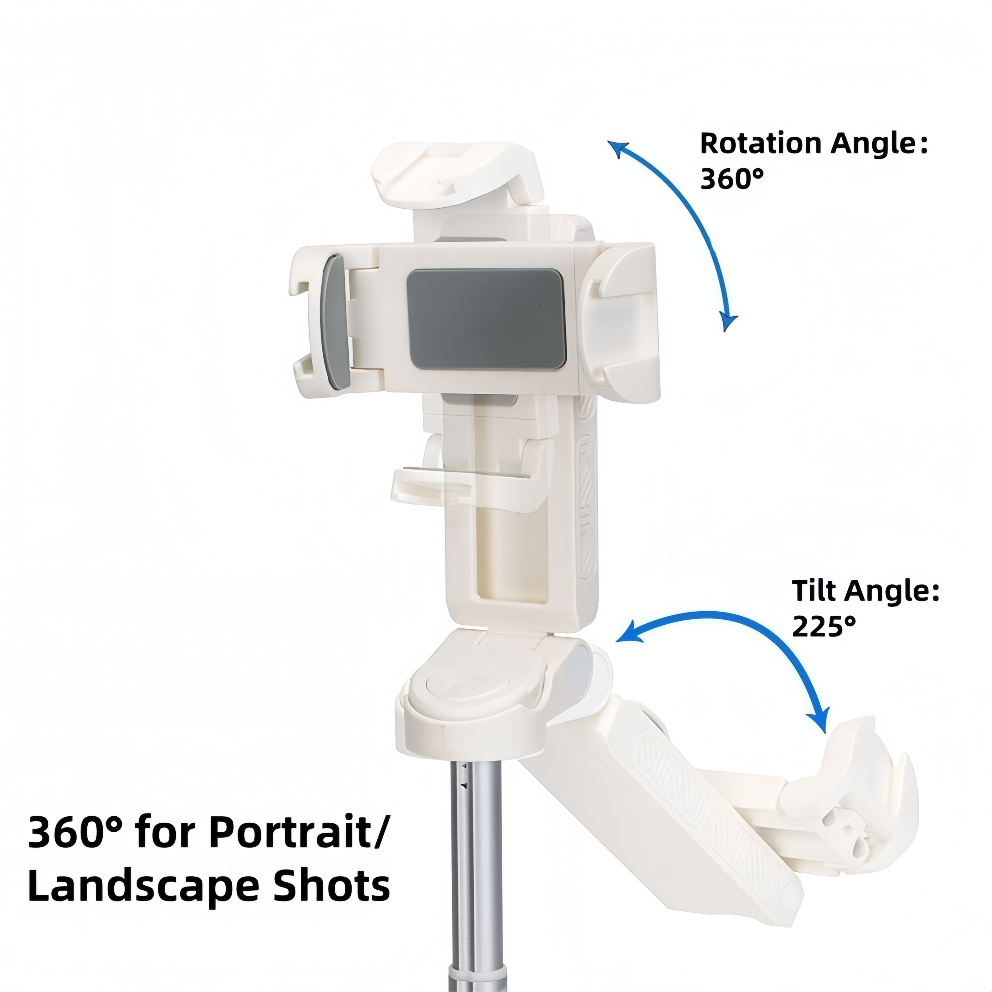【FREE Detachable LED Fill Light】Mini Bluetooth Selfie Stick Tripod，360° Rotation，Selfie / Video / Live Streaming 3-in-1 Function,4-Leg Tripod Mode.