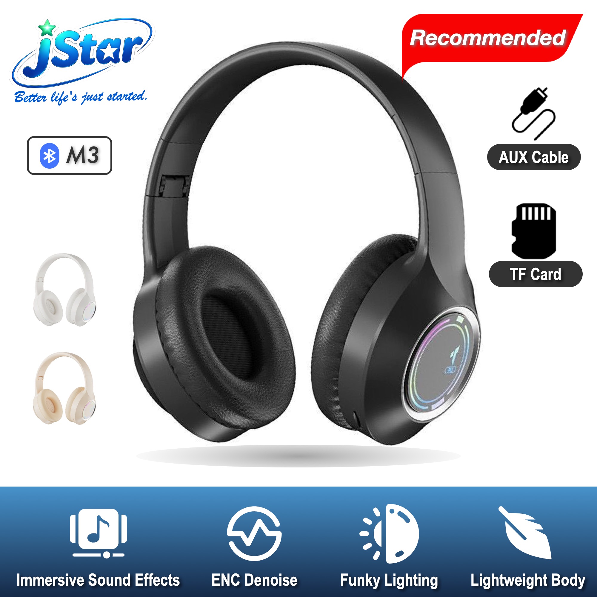 2026 Hot Selling TWS Headphone Bluetooth 5.3 Headphones Stereo Wireless Headset With Lights Breathable Earmuffs Foldable Headset Support TF Card and 3.5mm audio cable