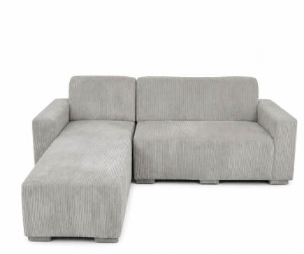 Modern 4-Seater Corduroy L-Shaped Sofa – Minimalist Lounge Couch with Chaise, Soft Fabric Sectional Sofa for Living Room