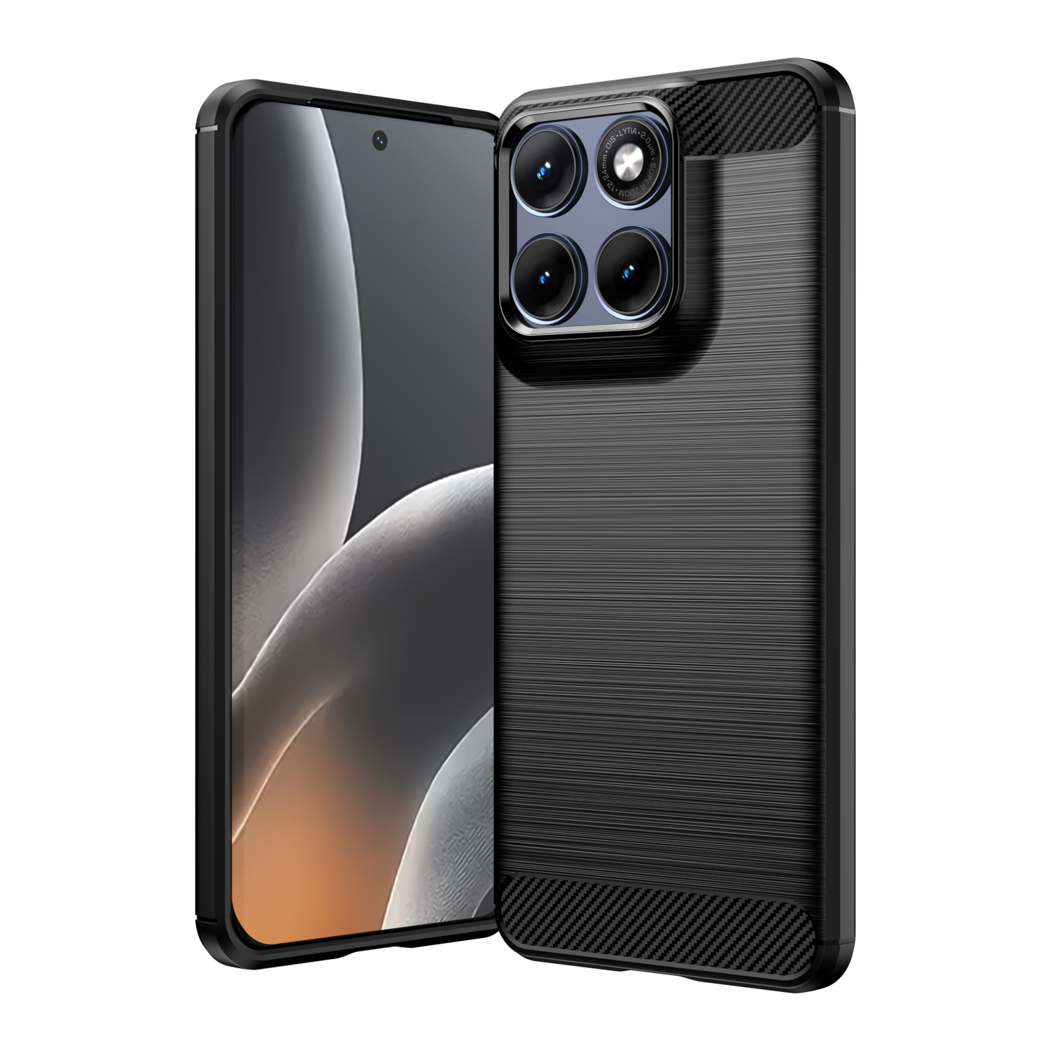 Motorola Moto Edge 70 Fusion Edge 70 Fusion Plus Edge 70 Ultra X70 Air Pro Moto G77 Moto Signature Case,Flexible TPU Bumper with Brushed Carbon Fiber Texture [Shock Absorption] Protective Cover