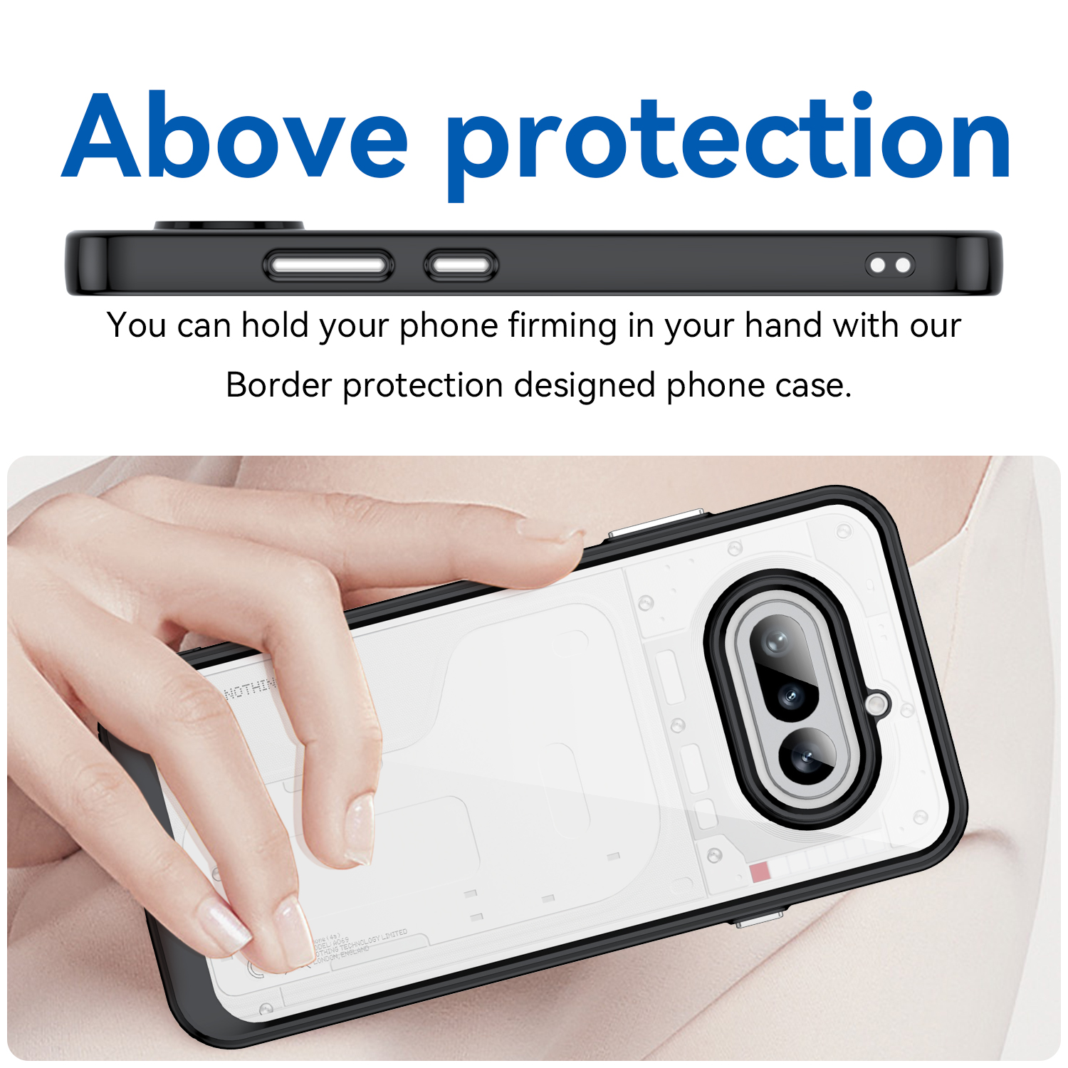 Nothing Phone 4A Case, Clear Designed Shockproof Phone Case, Bumper Hybrid Transparent Cover for Nothing Phone 4A