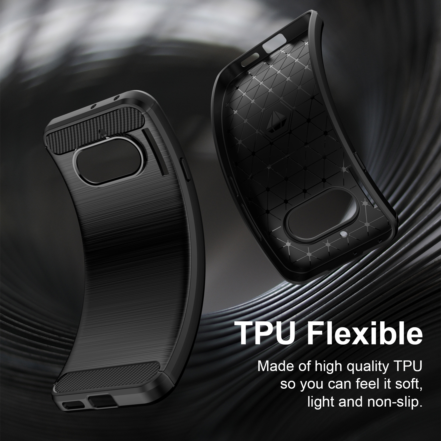 Nothing Phone 4A Nothing Phone 4A Pro Case,Flexible TPU Bumper with Brushed Carbon Fiber Texture [Shock Absorption] Protective Cover,Designed for Nothing Phone 4A