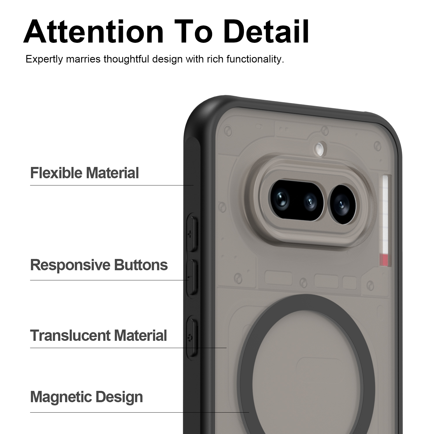 Nothing Phone 4A Nothing Phone 4A Pro Phone Case, Magnetic Shockproof Phone Case, Bumper Hybrid Cover for Nothing Phone 4A