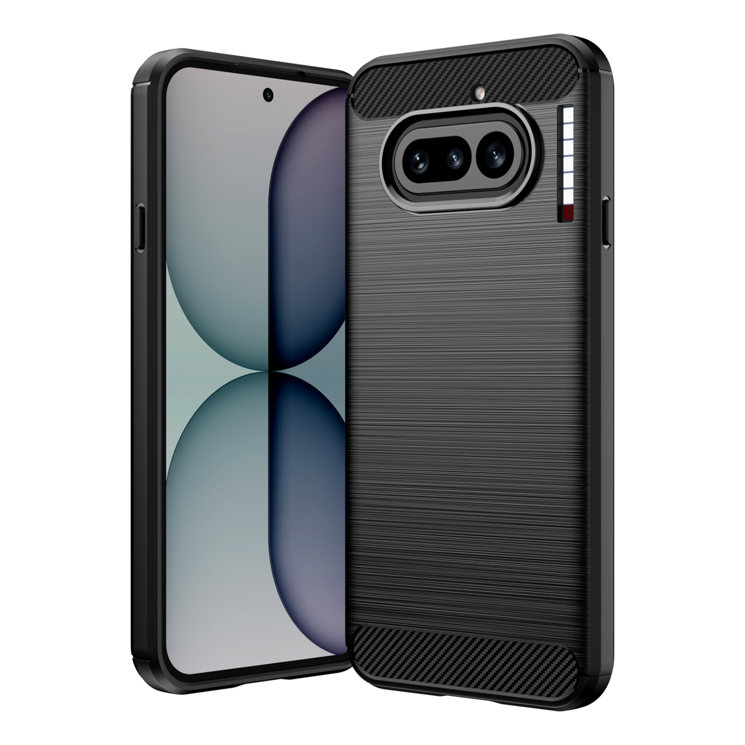 Nothing Phone 4A Nothing Phone 4A Pro Case,Flexible TPU Bumper with Brushed Carbon Fiber Texture [Shock Absorption] Protective Cover,Designed for Nothing Phone 4A
