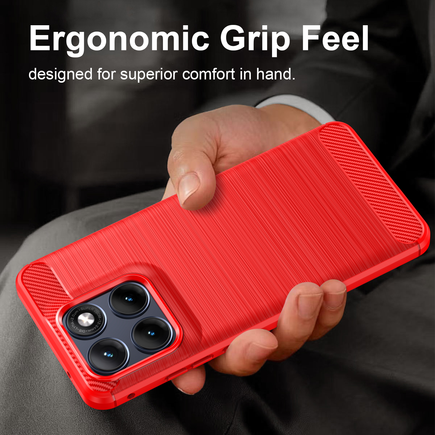 Motorola Moto Edge 70 Fusion Edge 70 Fusion Plus Edge 70 Ultra X70 Air Pro Moto G77 Moto Signature Case,Flexible TPU Bumper with Brushed Carbon Fiber Texture [Shock Absorption] Protective Cover