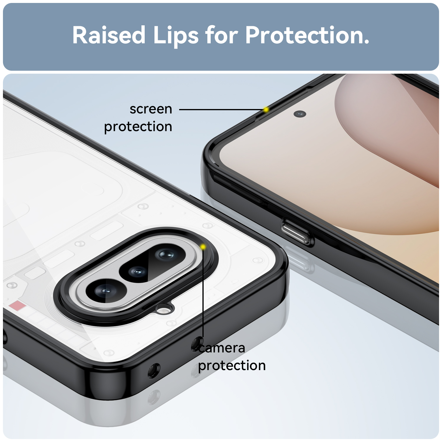 Nothing Phone 4A Case, Clear Designed Shockproof Phone Case, Bumper Hybrid Transparent Cover for Nothing Phone 4A