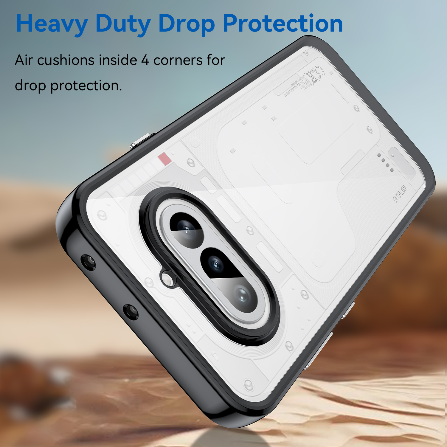 Nothing Phone 4A Case, Clear Designed Shockproof Phone Case, Bumper Hybrid Transparent Cover for Nothing Phone 4A