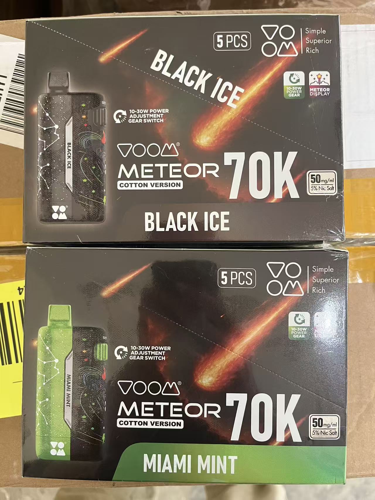 High-End 70,000 Puffs Vape | Massive 70K Puff Count | 10-30W Adjustable Wattage | Vibrant Meteor Screen | Random Flavor