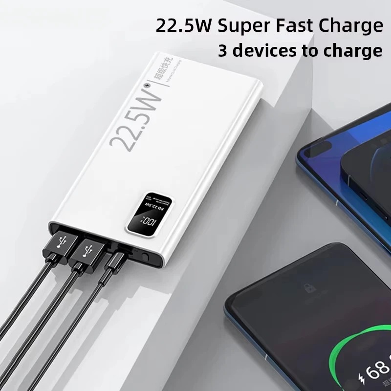 22.5W Fast Charging Power Bank 10000mAh Portable LED Display Powerbank For iPhone Samsung Xiaomi Charger Dual USB Powerbank