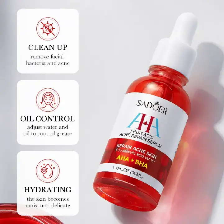 Sadoer 5 Pieces, Vitamin C Face Serum + AHA BHA Serum + Niacinamide Face Brightening + Retinol Caffeine Serum + Salicylic Acid Serum Oil Control, Face Brightening, Anti Aging, Anti Wrinkles