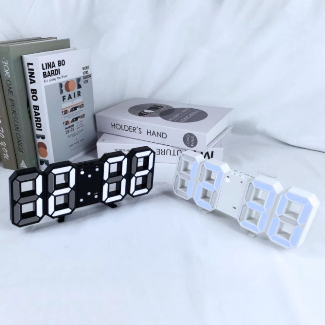 3D LED Digital Alarm Clock – Smart USB Desk & Wall Clock with Temperature Date 3 Alarm Auto Dimming & Snooze Modern Home Office Decor Living Room Cyberpunk Time Luminous Multifunctional Gift Idea Men