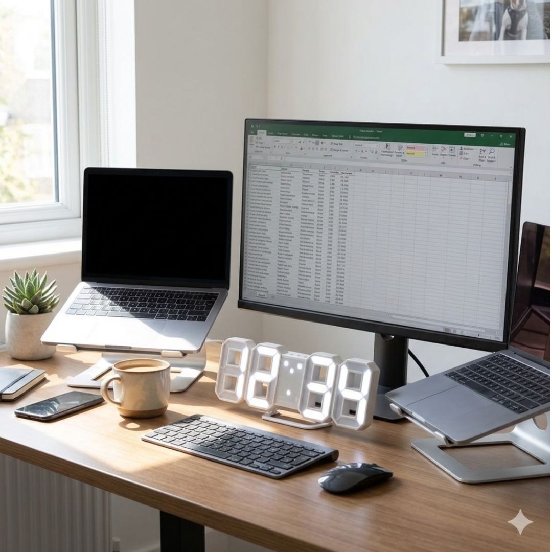 WHITE 3D LED Digital Alarm Clock Smart USB Desk & Wall Clock with Temperature Date 3 Alarm Auto Dimming & Snooze Modern Home Office Décor Living Room Cyberpunk Time Luminous Multifunctional Gift Idea