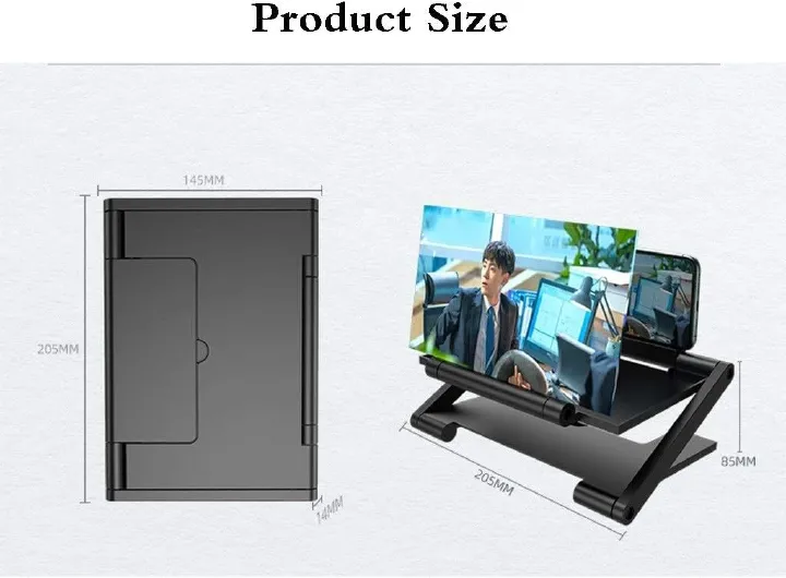 Universal 3D Mobile Phone Screen Magnifier Stereo Speaker HD Video Amplifier Smartphone3D HD Folding Screen Enlarger Mobile Phone Screen Magnifier