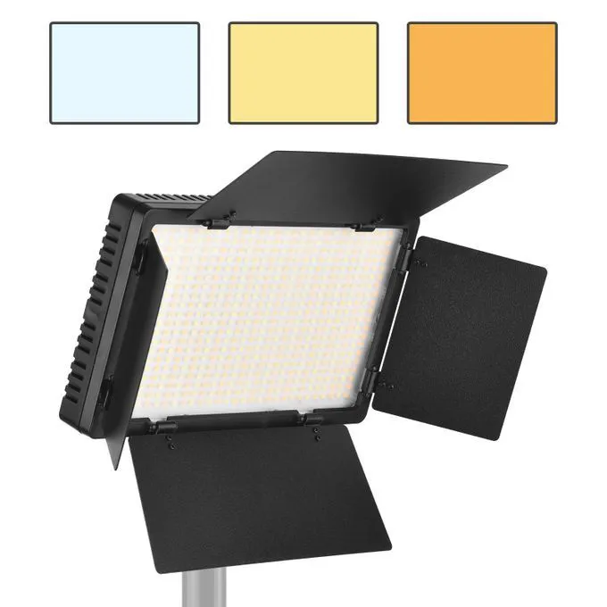 Rechargeable Led Light Kit Pro LED 600 + Batteries +Stand Photography Lighting with Barn Door, 15.4" LED Video Light with Dimmable Bi-Color Panel Light for Live Recording Weddings Studios Tiktok Vlog