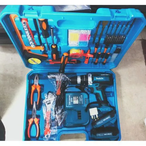 Makita 21V Cordless Electric Drill 47PC Screwdriver Tool Set WITH 2 Batteries And Carrier Box