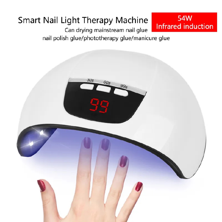 Phototherapy Nail Machine USB /54W Portable 15 Lamp Beads Multi-speed Nail Fixing Dryer UV Lamp LCD Display for Gel Nails