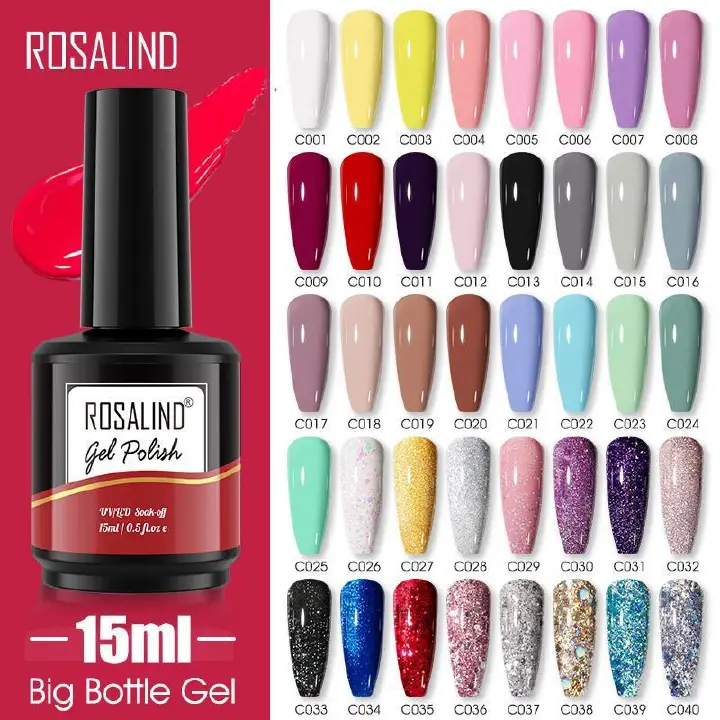 One Piece ROSALIND 15ml UV Nail Gel Polish Autumn Winter Color Semi Permanent Matte Top Coat Needed Soak Off UV LED Nail Art Gel Varnish