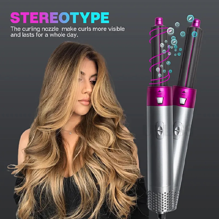 5 In 1 Straightening Hair Dryer Brush Ionic Handy Comb Multi Styler Professional Dryer And Flat Iron Kit Hairdressing Supplies