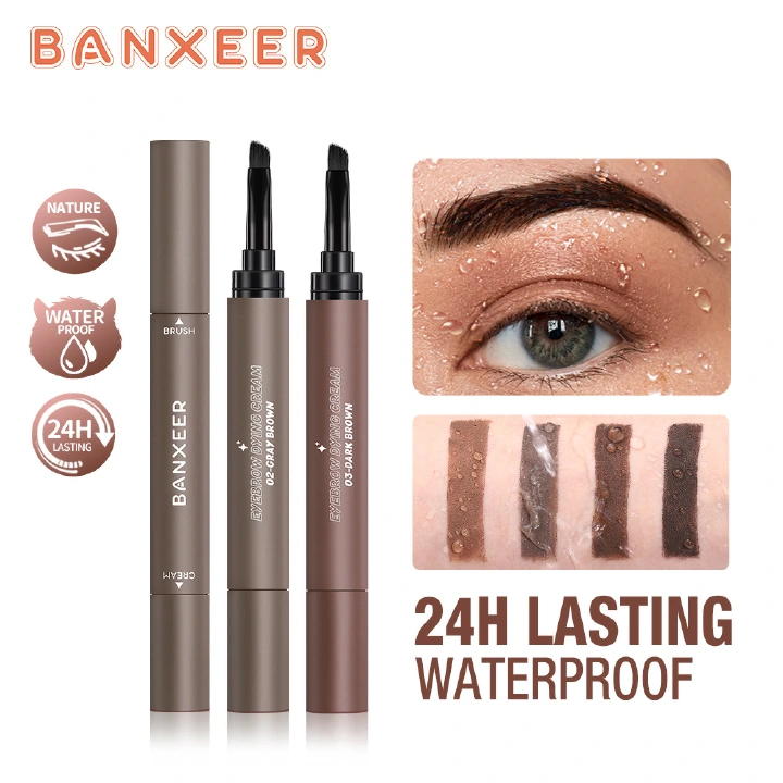 BANXEER Eyebrow Pomade Brow Gel Creamy 4 Colors Natural Waterproof Long Lasting Highly Tint Eyebrow Shade With Brush