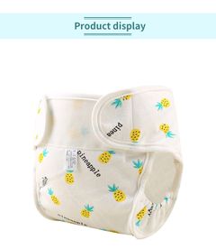 Baby Reusable Diapers 100% Cotton Panties Waterproof Infant Nappies Kid Training Pant Cloth Washable Breathable Nappy Changing White 3-6kg