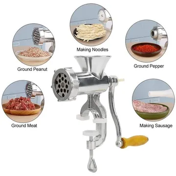 1pc Manual Aluminum Meat Grinder, Household Multifunction Hand Crank  Sausage Meat Grinder, Vegetable Chopper, Heavy Duty Meat Mincer, Sausage  Stuffer