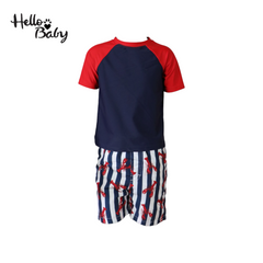 HELLO BABY Baby Toddler Boys 2 Pieces Swimsuit Sets LOBSTOR PRINT Shorts Bathing Suit Rash Guards Sunsuit Swimwear 12M As Picture