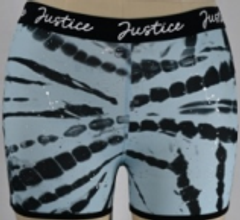 JUSTICE Girls' Swim Shorts Quick Dry Swimwear Slimming Bathing Suits Blue Radial XS