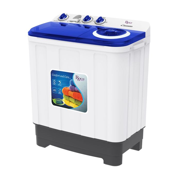 Roch RWM-10TTR-J Semi-Automatic Washing Machine, 10kgs - White+2 YEARS WARRANTY