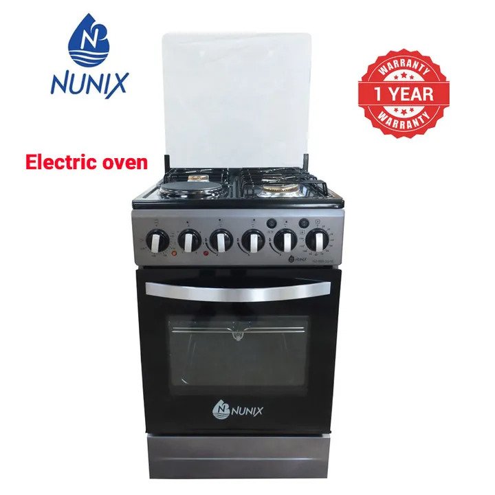 Nunix Free Standing 3 Gas Burner +1 Electric Cooker With Oven