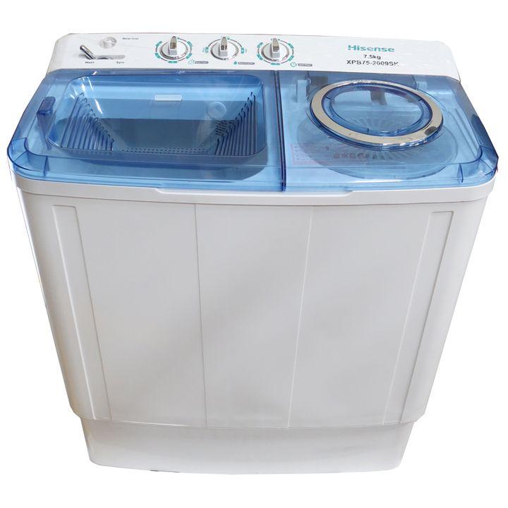 Hisense  7.5Kg Twin Tub Top Load Washing Machine - White+5 YEARS WARRANTY